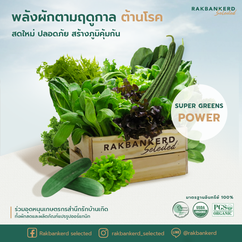 รักบ้านเกิด ชวนคุณกักตัวอย่างปลอดภัย พร้อมอุดหนุนสินค้าเกษตร  ในแคมเปญ “Super Greens Power พลังผักตามฤดูกาล ต้านโรค”