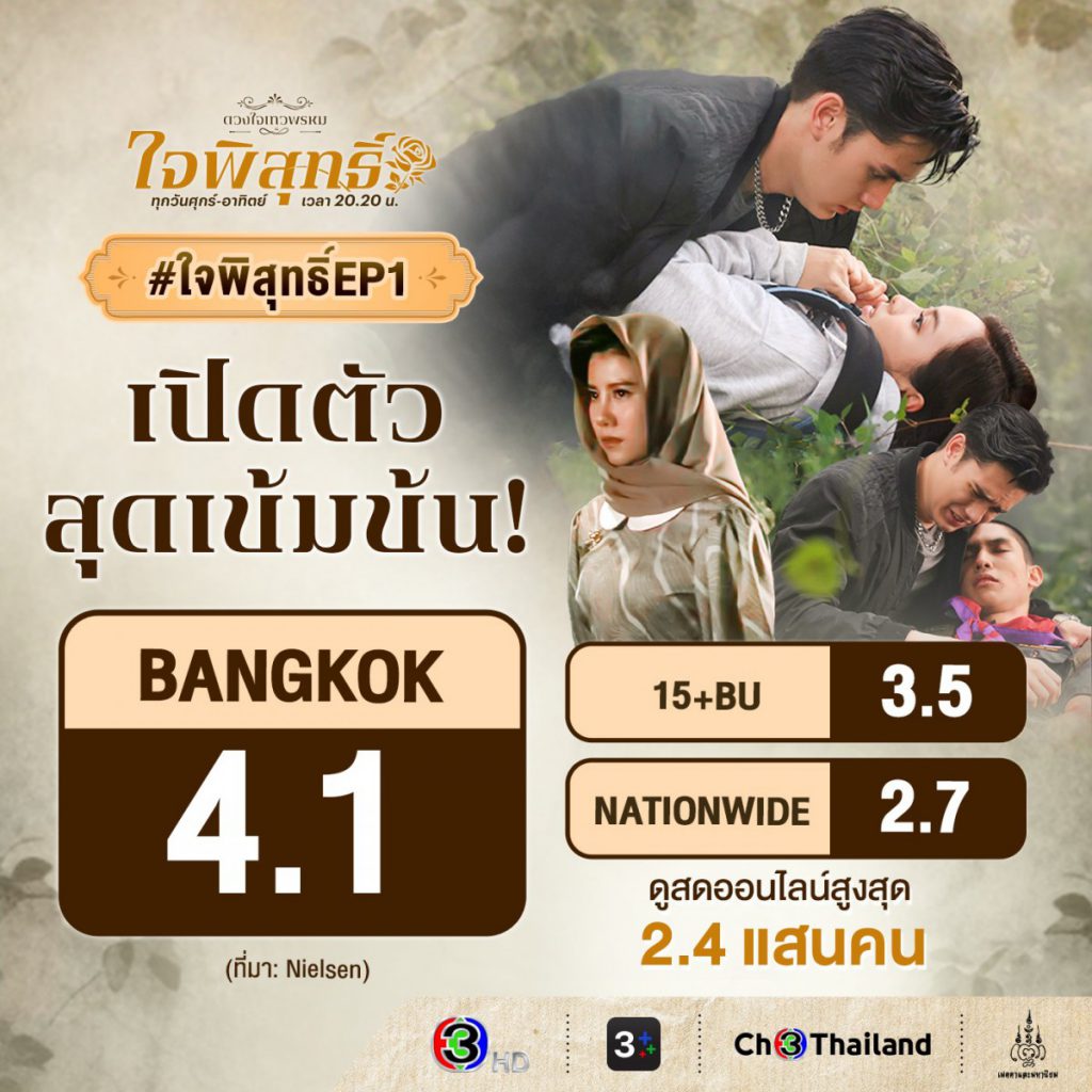 “เทศน์-อุ้ม” เปิดตัว “ใจพิสุทธิ์” ฟาดเรตติ้งอันดับ 1 เซอร์ไพรส์การกลับมาของ “เอสเธอร์” กระแสแรง ติดเทรนด์โลก