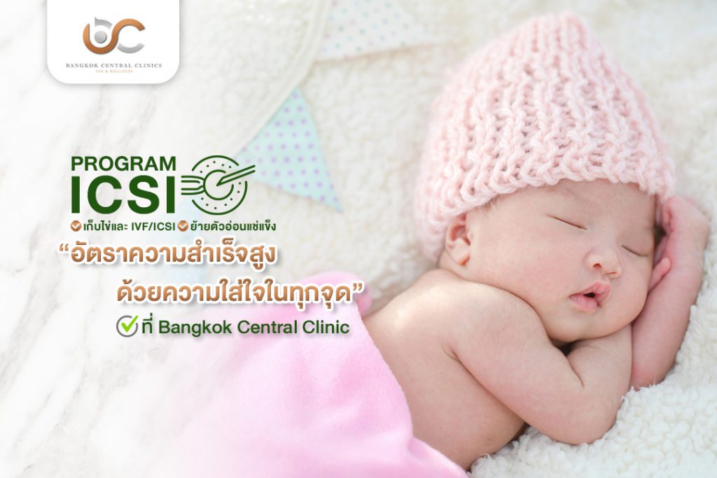 ICSI  โปรแกรมเทคโนโลยีเด็กหลอดแก้ว ที่ Bangkok central clinic IVF & Wellness